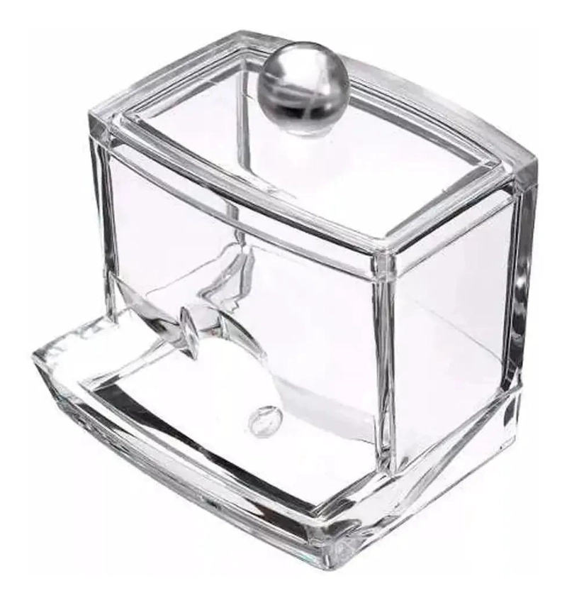 DISPENSADOR ORGANIZADOR ACRILICO PARA COTONETES TRANSPARENTE - 3