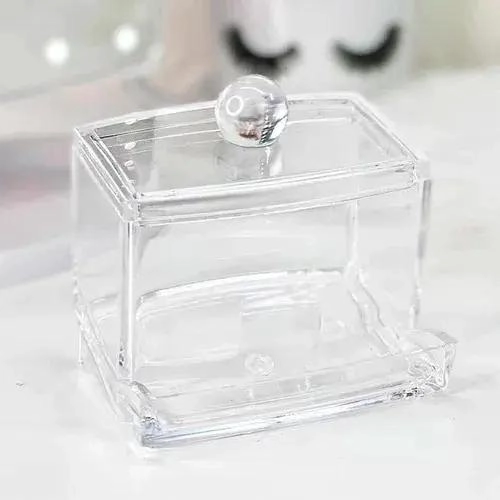 DISPENSADOR ORGANIZADOR ACRILICO PARA COTONETES TRANSPARENTE - 7