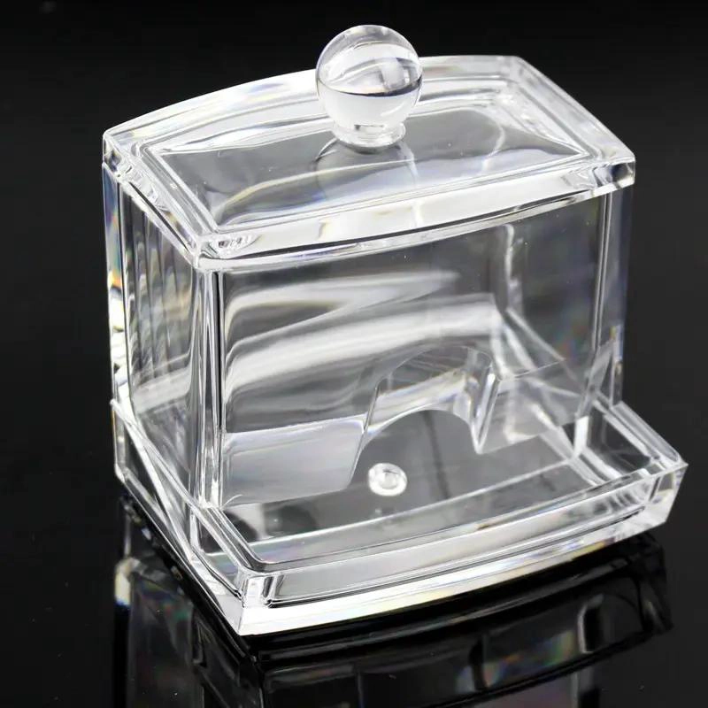 DISPENSADOR ORGANIZADOR ACRILICO PARA COTONETES TRANSPARENTE - 9