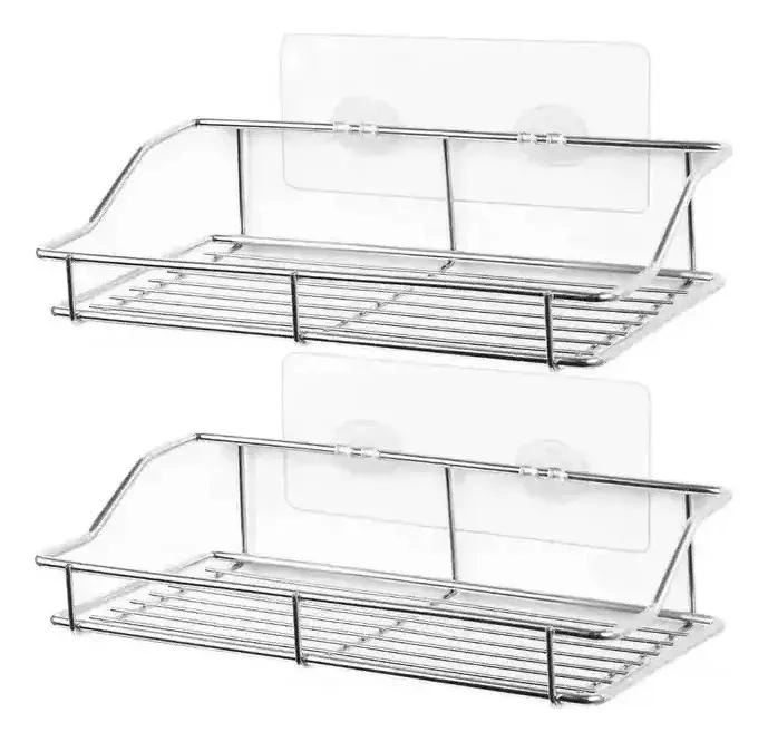 SET DE 2 REPISAS ADHESIVAS PARA DUCHA DE ACERO INOXIDABLE - 6
