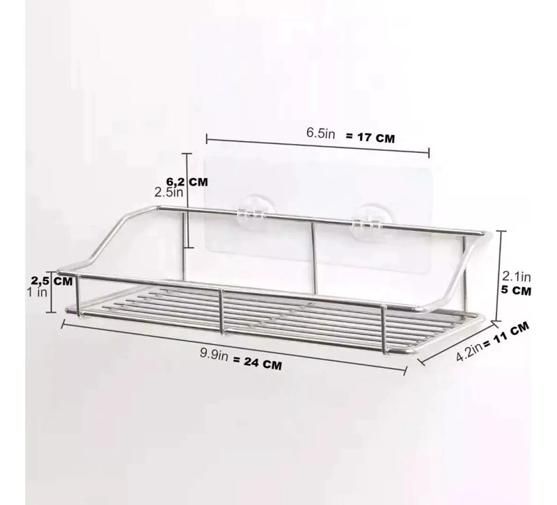 SET DE 2 REPISAS ADHESIVAS PARA DUCHA DE ACERO INOXIDABLE - 7