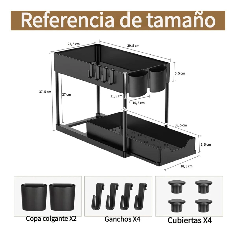 ORGANIZADOR DE COCINA BAJO FREGADERO CON DISEÑO DESLIZABLE - 2