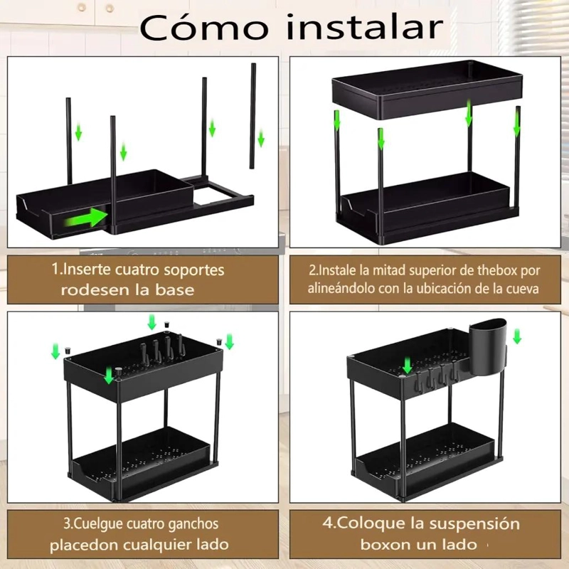 ORGANIZADOR DE COCINA BAJO FREGADERO CON DISEÑO DESLIZABLE - 9