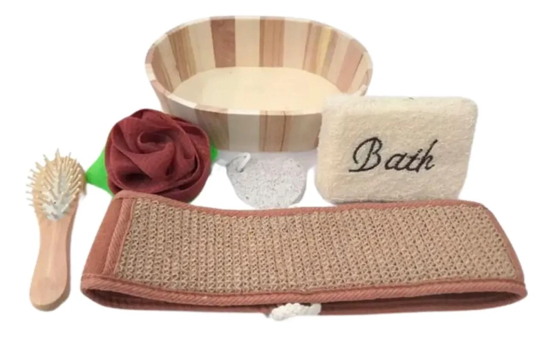 SET ORGANIZADOR DE BAÑO CON ESPONJAS Y ACCESORIOS DE DUCHA - 1