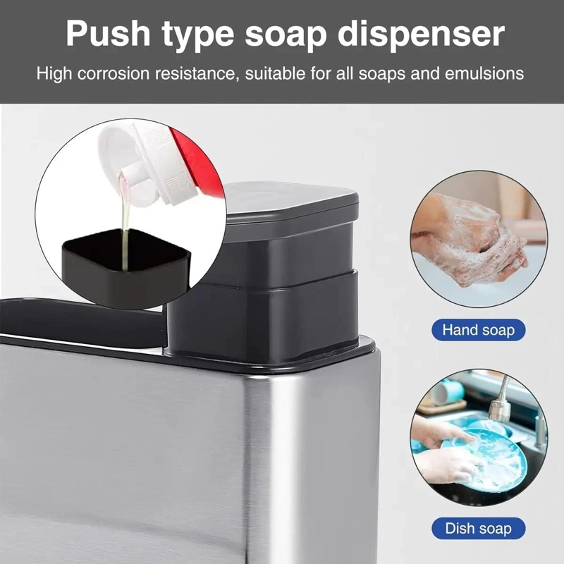 ORGANIZADOR DE LAVAPLATO DE ACERO INOXIDABLE CON DISPENSA - 7