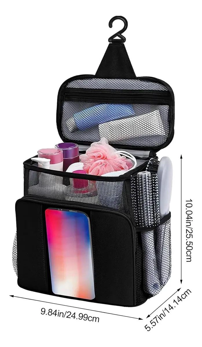 BOLSO ORGANIZADOR DE DUCHA PARA ARTICULOS PERSONALES NEGRO - 5