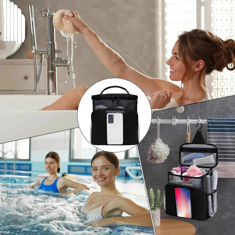 BOLSO ORGANIZADOR DE DUCHA PARA ARTICULOS PERSONALES NEGRO - 6