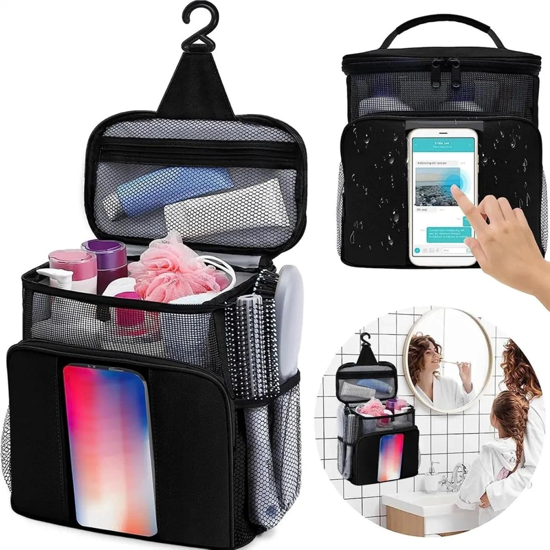 BOLSO ORGANIZADOR DE DUCHA PARA ARTICULOS PERSONALES NEGRO - 7
