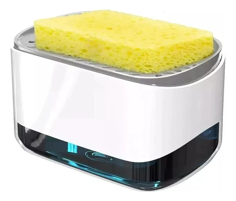 DISPENSADOR DE JABON LIQUIDO Y ESPONJA PARA COCINA PRACTICO - 1