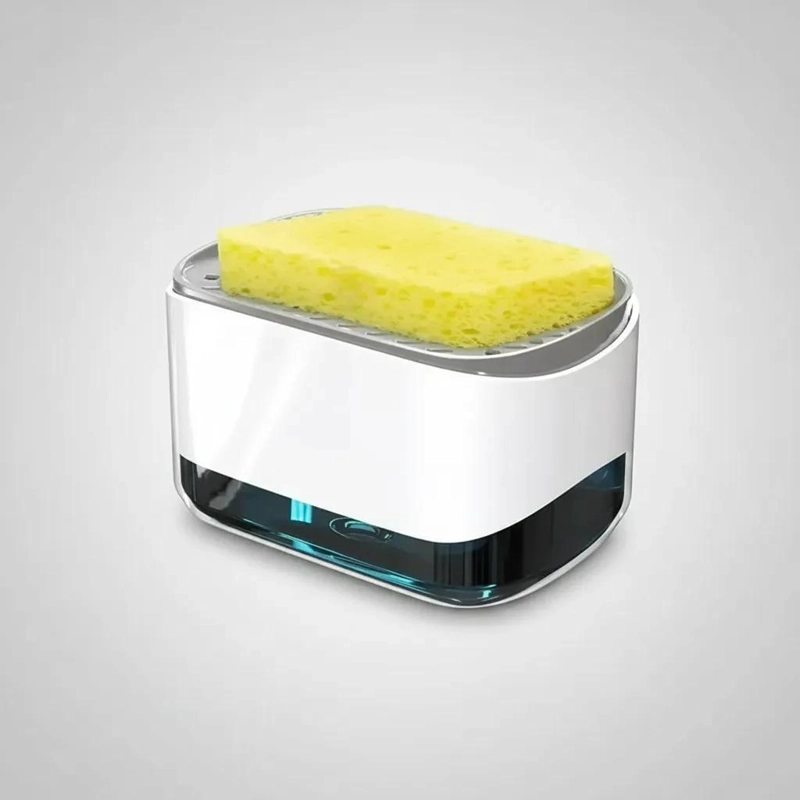 DISPENSADOR DE JABON LIQUIDO Y ESPONJA PARA COCINA PRACTICO - 4