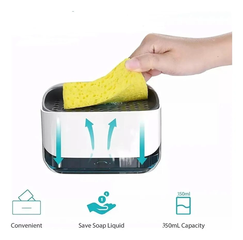DISPENSADOR DE JABON LIQUIDO Y ESPONJA PARA COCINA PRACTICO - 7