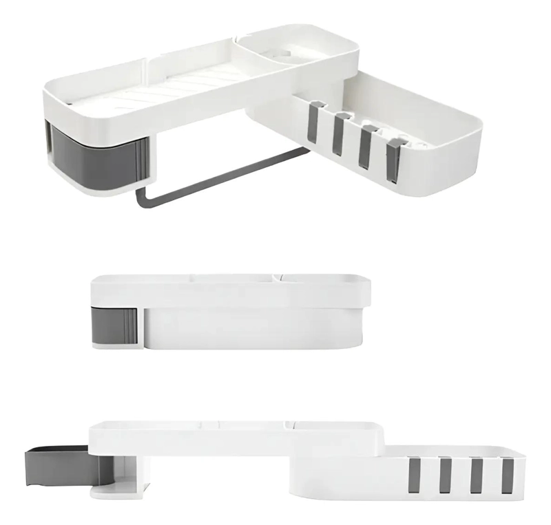 ESTANTE ESQUINERO AUTOADHESIVO PARA BAÑO Y COCINA - 1