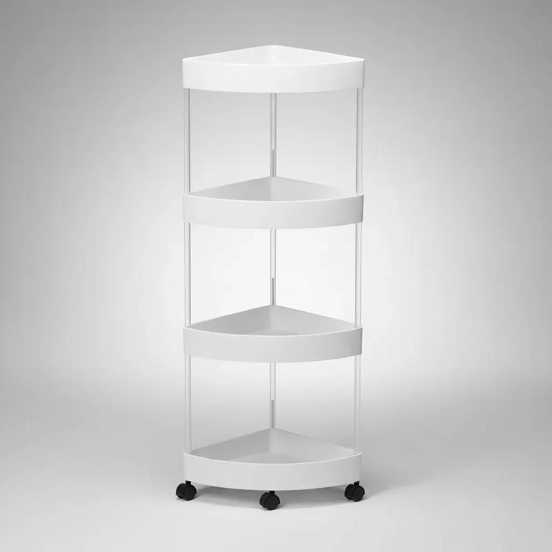 ESTANTE ORGANIZADOR DE BAÑO ESQUINERO CON RUEDAS DESMONTABLES - 4