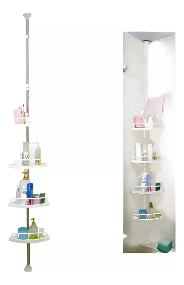 ESQUINERO DE DUCHA AJUSTABLE CON 4 REPISAS PARA BAÑO - 2