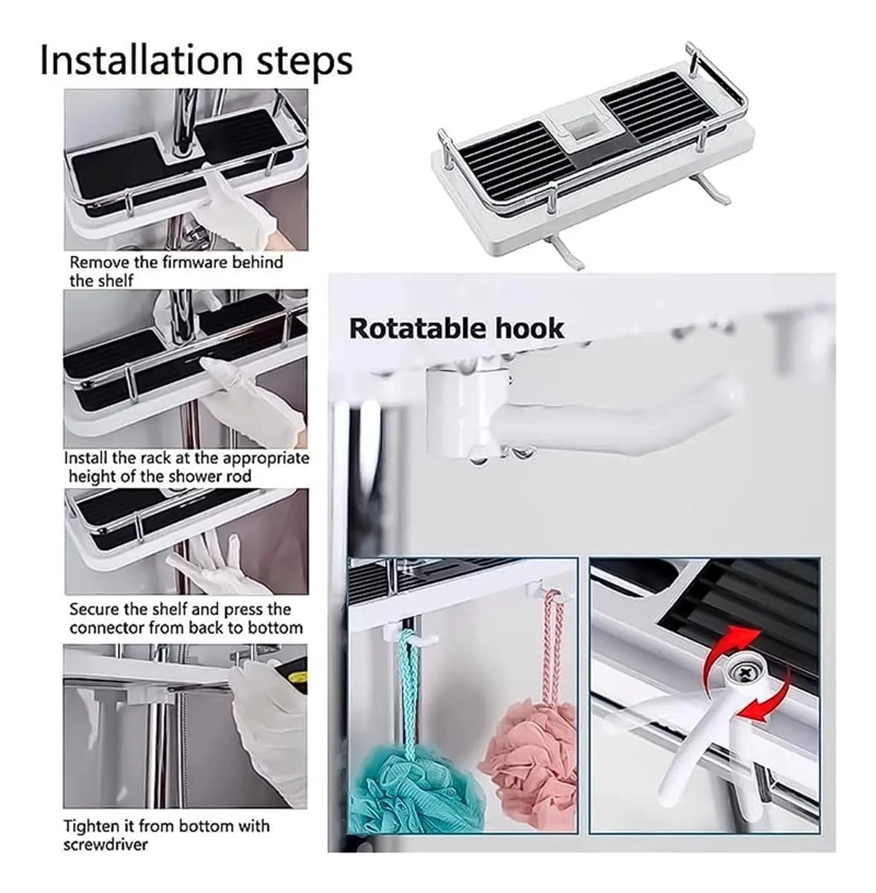 ESTANTE ORGANIZADOR DE DUCHA MULTIUSO PARA BAÑO - 8
