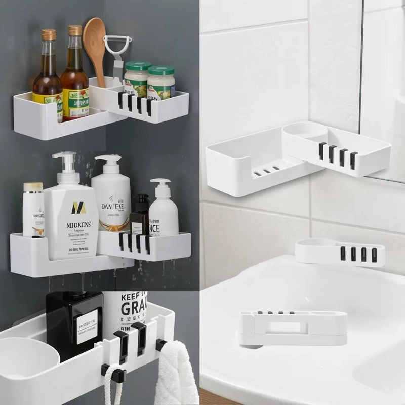 REPISA ESQUINERA GIRATORIA DE 2 NIVELES PARA BAÑO Y COCINA - 1