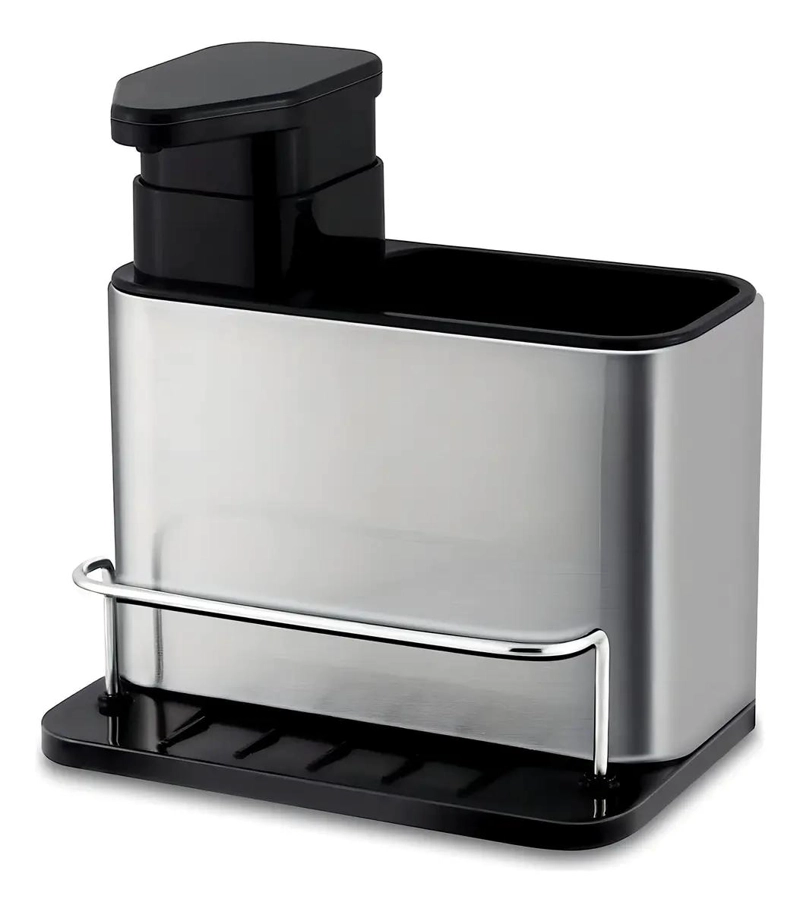ORGANIZADOR DE LAVAPLATO ACERO INOXIDABLE CON DISPENSADOR Y BANDEJA DRENAJE - 1