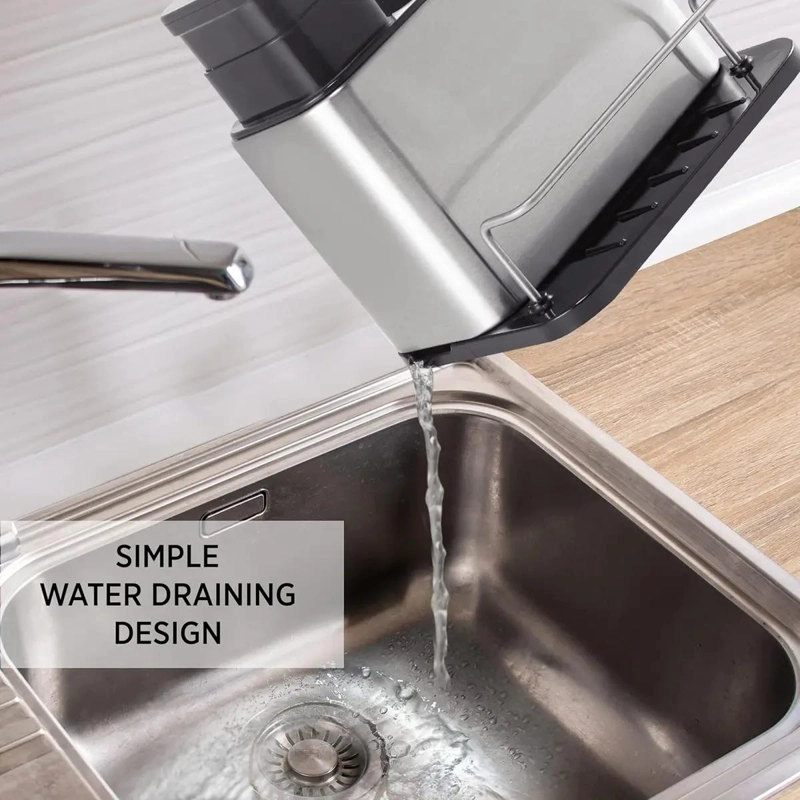 ORGANIZADOR DE LAVAPLATO ACERO INOXIDABLE CON DISPENSADOR Y BANDEJA DRENAJE - 10