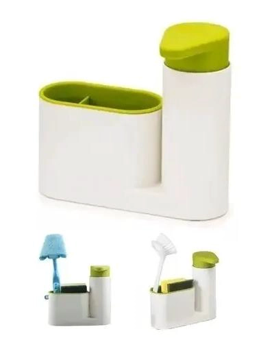 DISPENSADOR DE JABON LIQUIDO Y PORTA ESPONJA PARA FREGADERO - 1