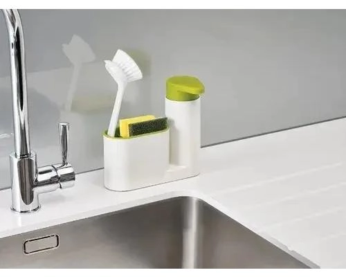 DISPENSADOR DE JABON LIQUIDO Y PORTA ESPONJA PARA FREGADERO - 2