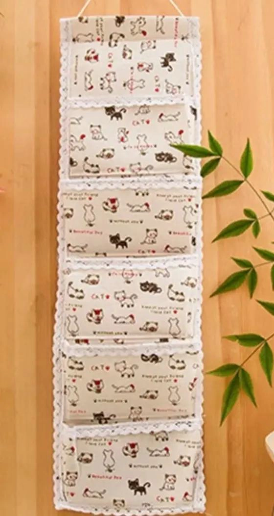 ORGANIZADOR COLGANTE DE TELA CON DISEÑO DE GATITOS - 2