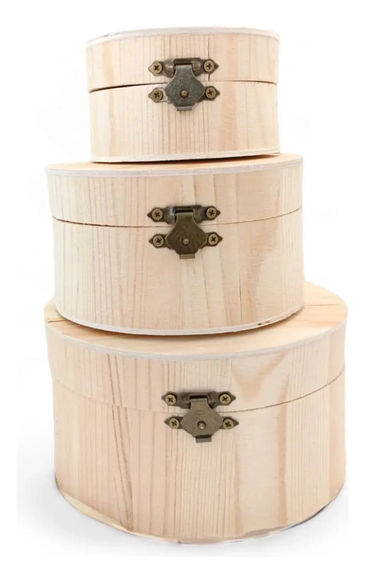 CAJA ORGANIZADORA REDONDA DE MADERA PARA EL HOGAR - 1