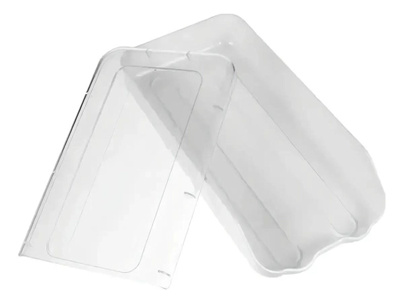 ORGANIZADOR DE HUEVOS APILABLE CON TAPA DE PLASTICO BLANCO - 2