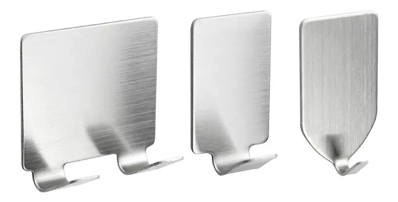 PACK DE 10 COLGADORES ADHESIVOS DE ACERO INOXIDABLE PARA BAÑO - 5