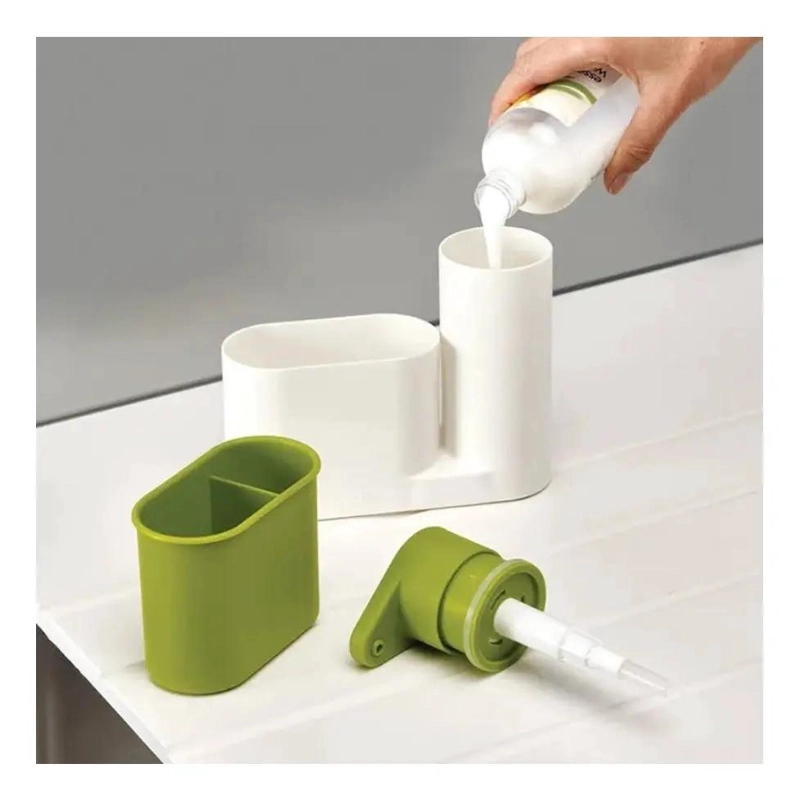 ORGANIZADOR DE FREGADERO CON DISPENSADOR DE JABON Y ESPONJA - 3