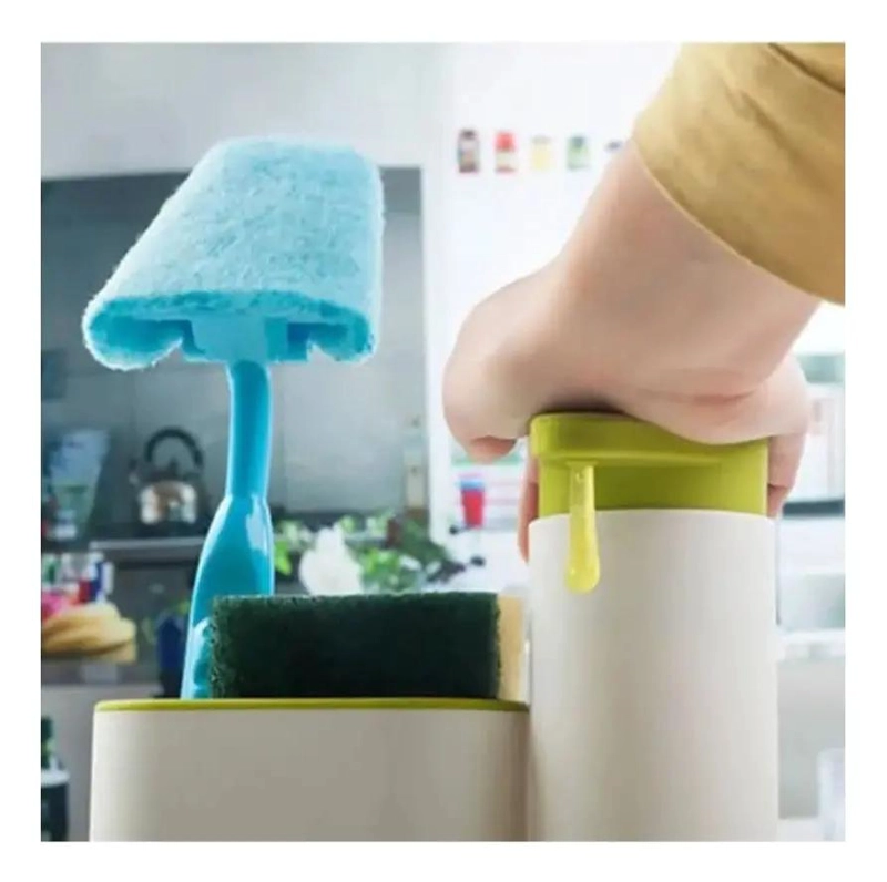 ORGANIZADOR DE FREGADERO CON DISPENSADOR DE JABON Y ESPONJA - 5