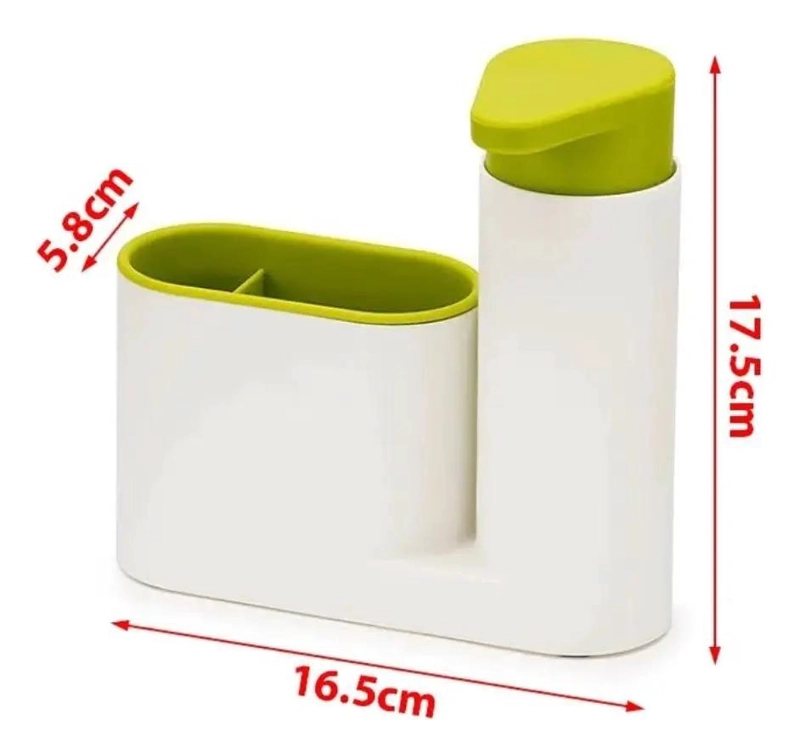 ORGANIZADOR DE FREGADERO CON DISPENSADOR DE JABON Y ESPONJA - 7