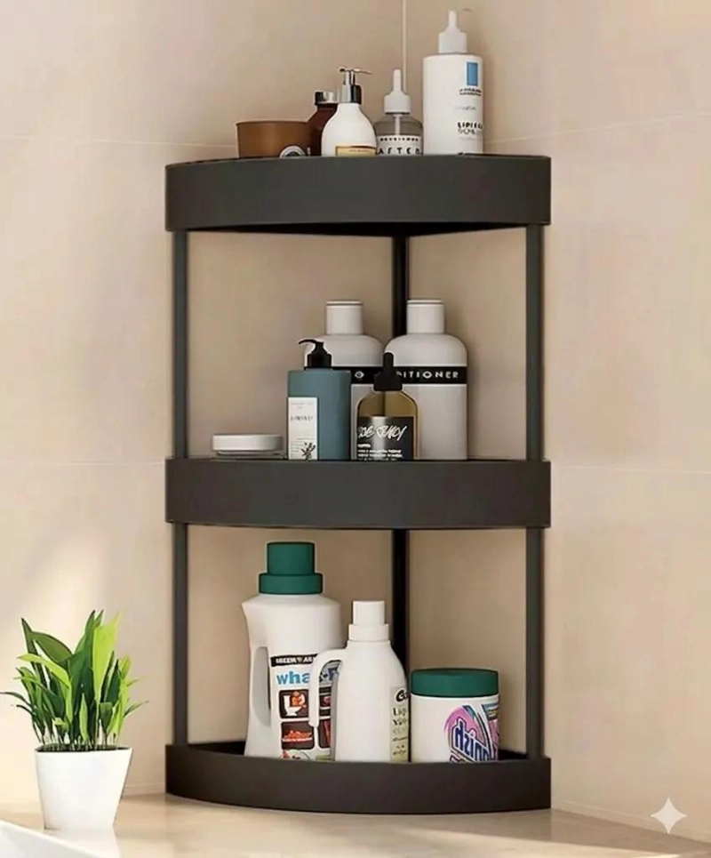 ESTANTE ESQUINERO ORGANIZADOR DE 3 NIVELES PARA BAÑO Y COCINA - 2