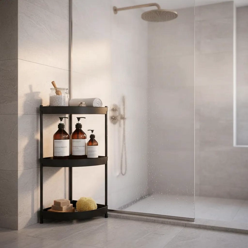 ESTANTE ORGANIZADOR ESQUINERO DE TRES NIVELES PARA BAÑO Y COCINA - 2