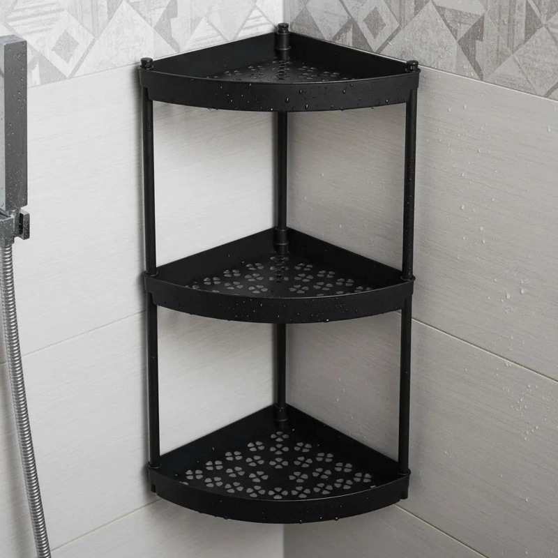 ESTANTE ORGANIZADOR ESQUINERO DE TRES NIVELES PARA BAÑO Y COCINA - 4