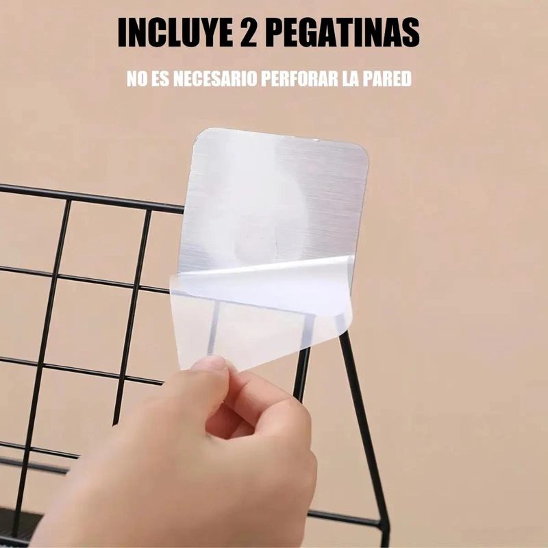 ESTANTE ORGANIZADOR DE DUCHA AUTOADHESIVO DE ALUMINIO BLANCO - 8