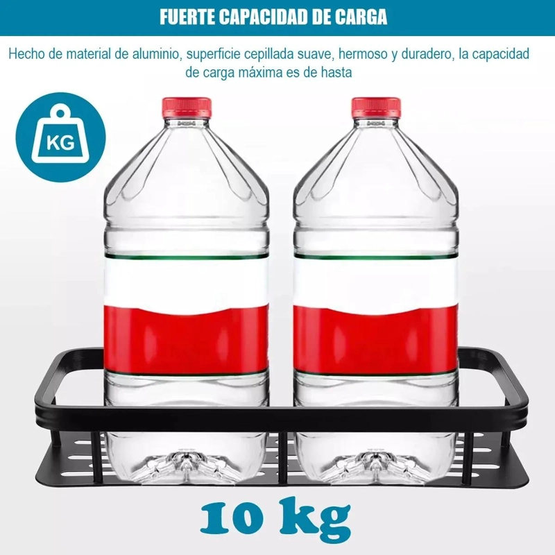 ESTANTE ORGANIZADOR DE DUCHA ALUMINIO RESISTENTE Y AUTOADHESIVO - 6