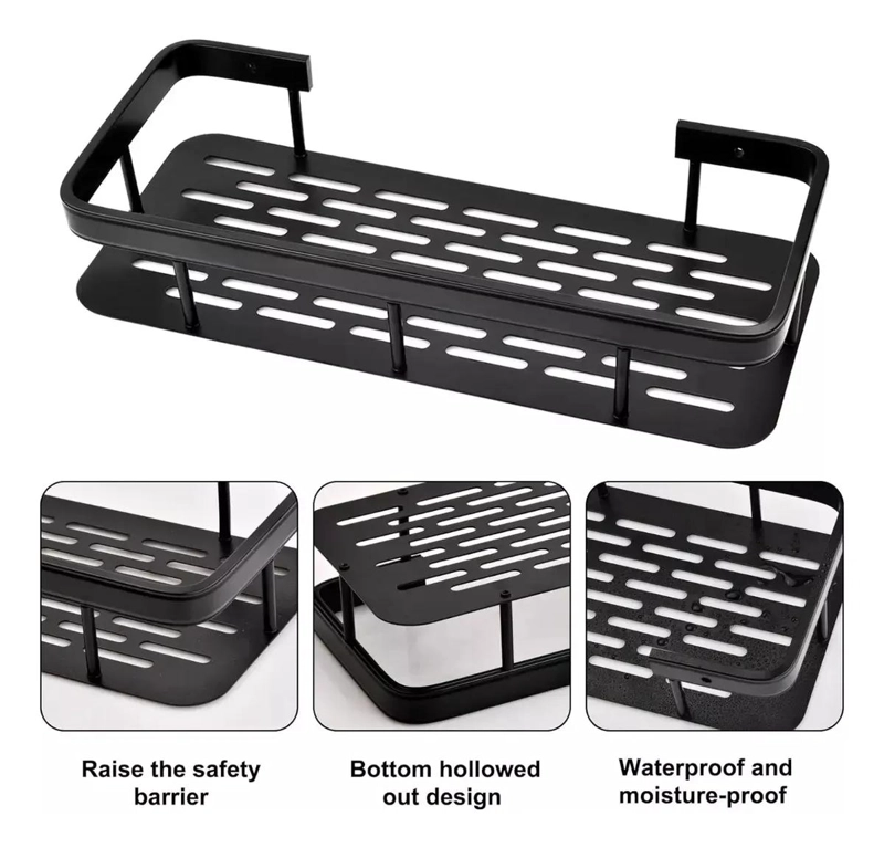 ORGANIZADOR DE DUCHA NEGRO PARA BAÑO Y COCINA - 5
