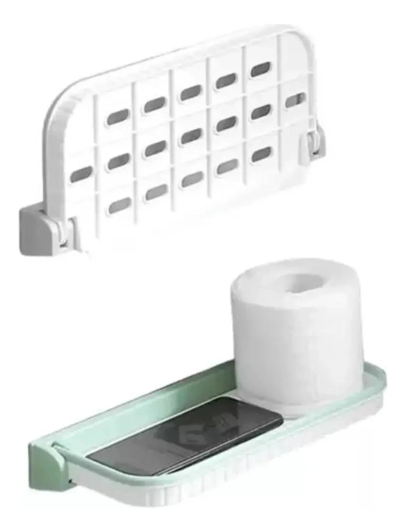 REPISA PLEGABLE DE PARED PARA BAÑO EN COLOR BLANCO - 1