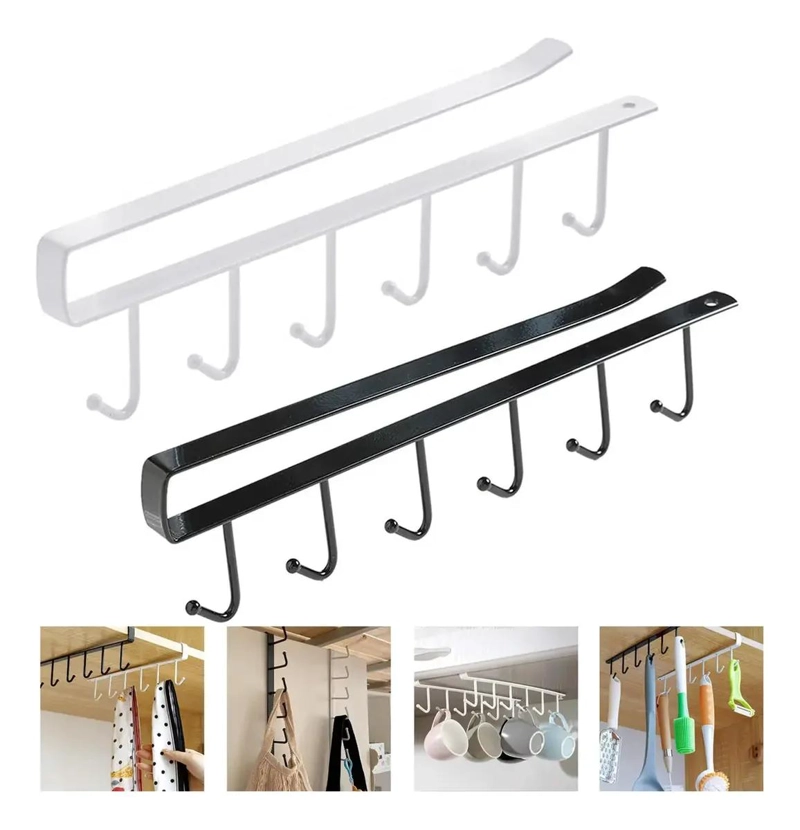 ORGANIZADOR COLGANTE DE COCINA CON 6 GANCHOS PARA TAZAS - 1