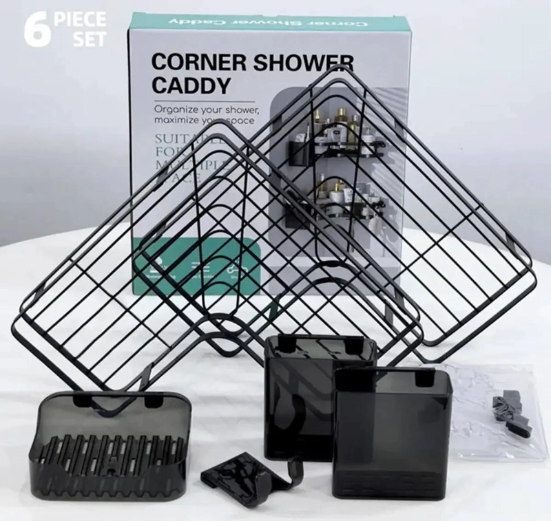 PACK DE 2 ESTANTES ESQUINERO PARA BAÑO MODERNO Y FUNCIONAL - 3