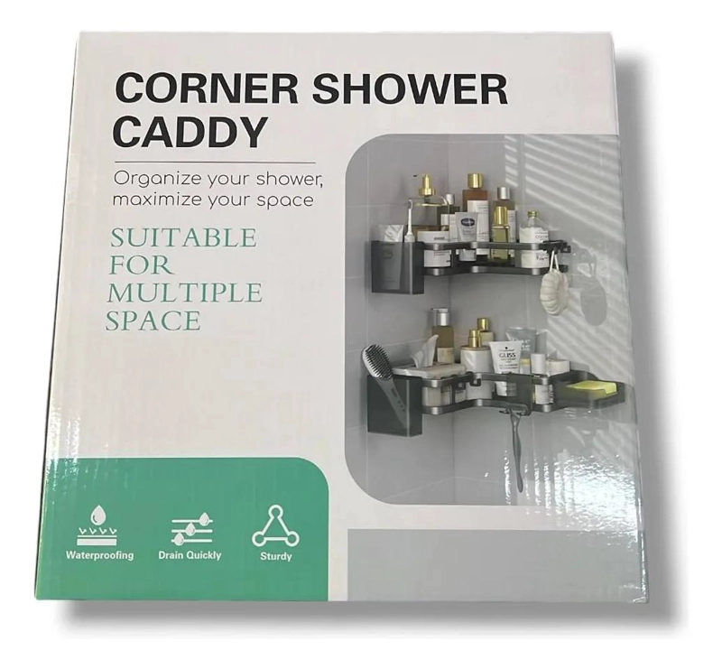 PACK DE 2 ESTANTES ESQUINERO PARA BAÑO MODERNO Y FUNCIONAL - 4