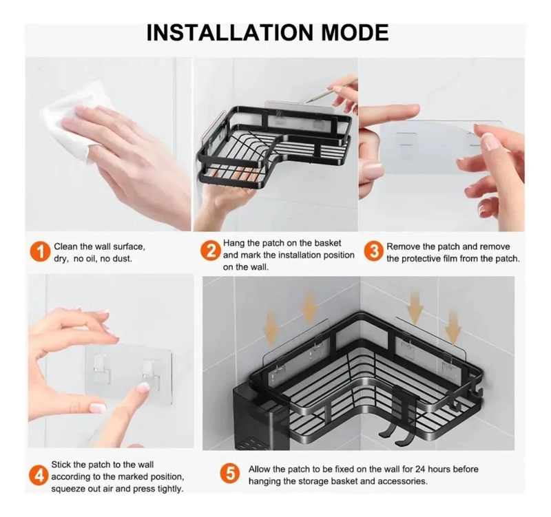 PACK DE 2 ESTANTES ESQUINERO PARA BAÑO MODERNO Y FUNCIONAL - 9