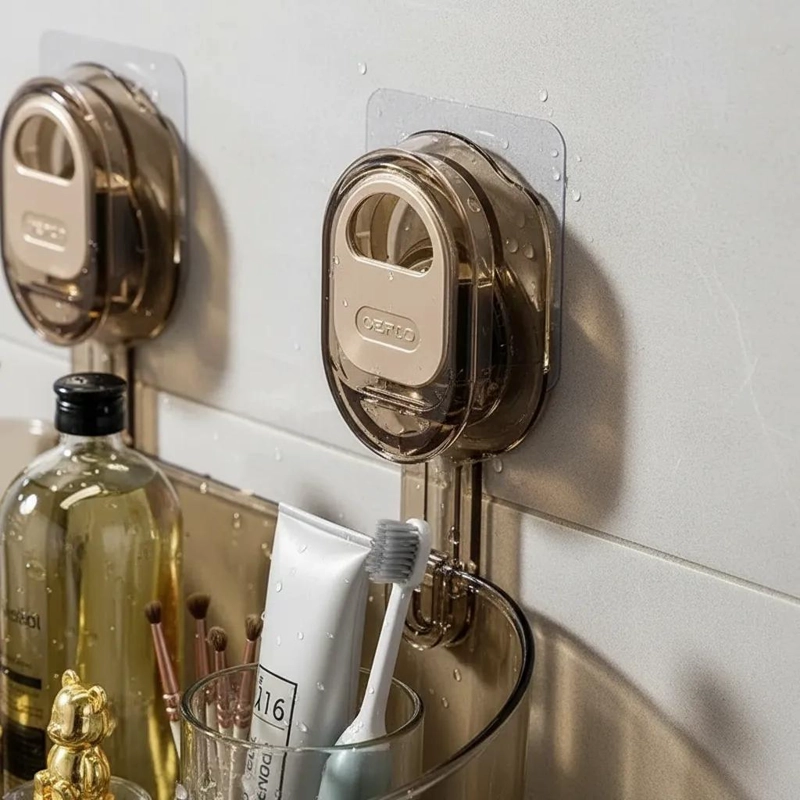 ESTANTE ADHESIVO TRANSPARENTE PARA BAÑO ORGANIZADOR - 4
