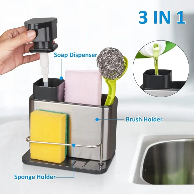 ORGANIZADOR MULTIFUNCIONAL 3 EN 1 PARA FREGADERO DE COCINA - 9