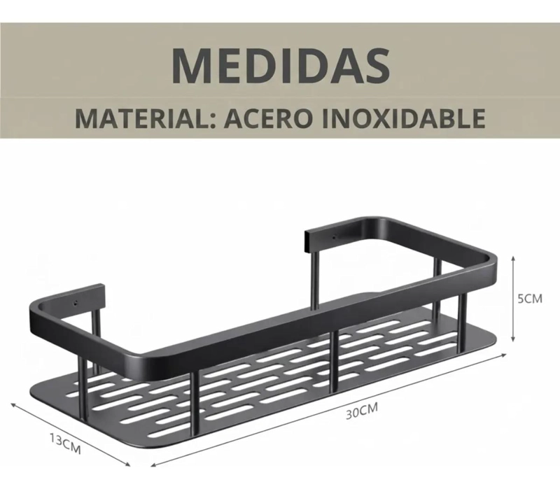 ESTANTE ORGANIZADOR ESQUINERO PARA BAÑO DUCHA COLOR NEGRO - 4