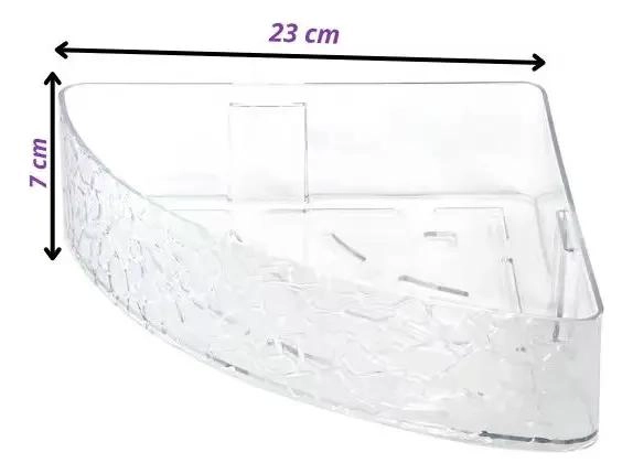 SOPORTE ESQUINERO MULTIUSOS PARA BAÑO ACRILICO TRANSPARENTE - 4