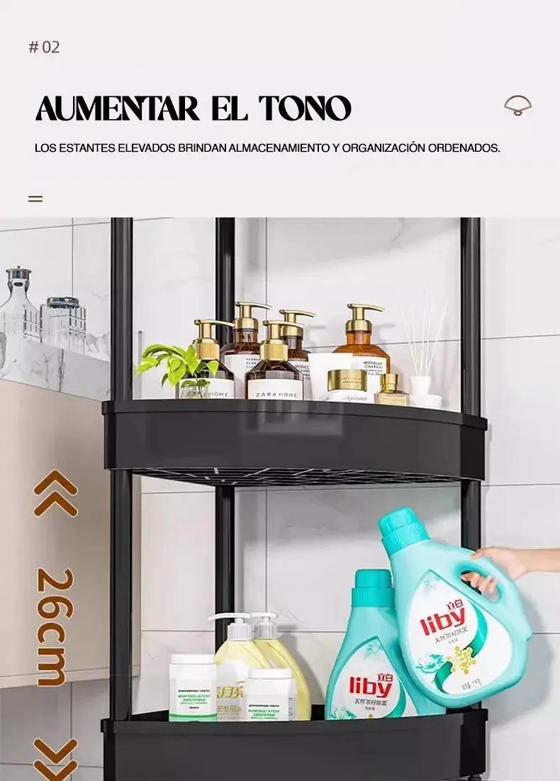 ORGANIZADOR ESQUINERO DE 4 REPISAS PARA BAÑO Y COCINA - 9
