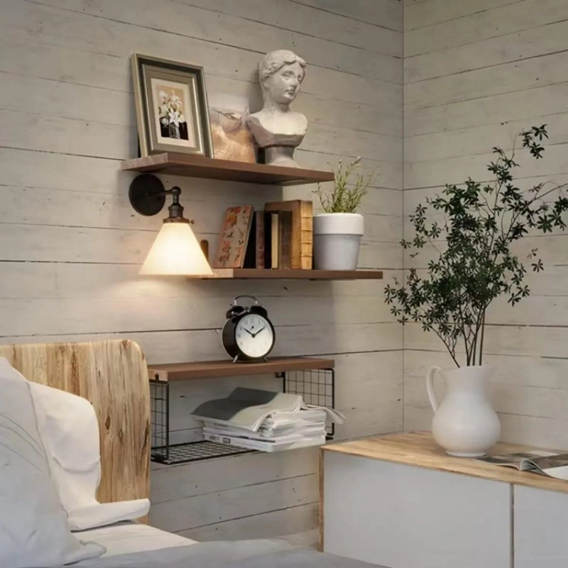 ORGANIZADOR DE DUCHA Y REPISA DE MADERA PARA BAÑO - 5