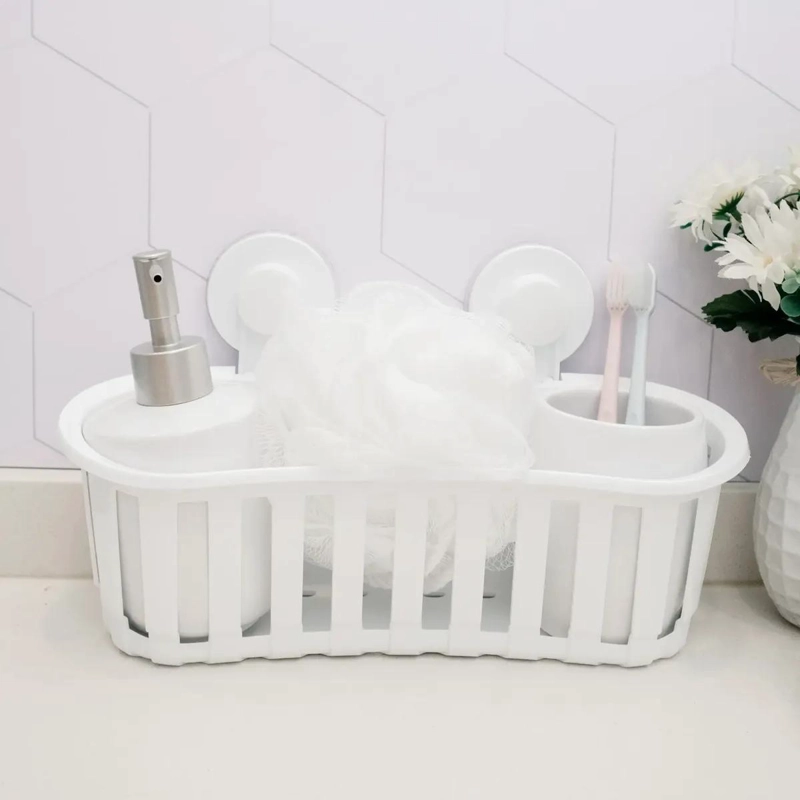 CANASTO ORGANIZADOR PARA BAÑO CON SUCCION FACIL INSTALACION - 1