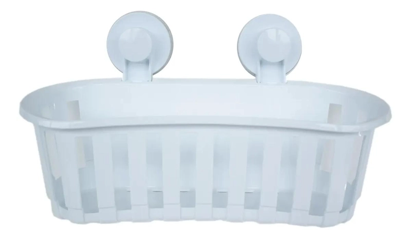 CANASTO ORGANIZADOR PARA BAÑO CON SUCCION FACIL INSTALACION - 2